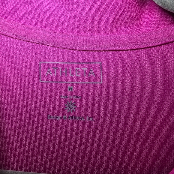 Athleta Women's Pink Short Sleeve Top Sz M - Picture 9 of 9